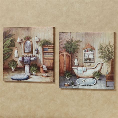 Bathroom Retreat Canvas Wall Art Set