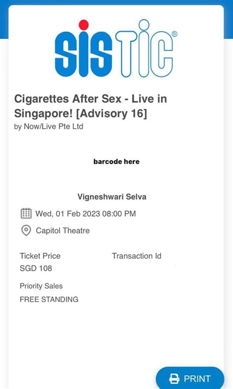 1 Cigarettes After Sex Ticket Singapore Feb 1 Tickets And Vouchers