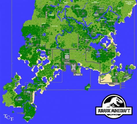 Jurassic Minecraft Isla Nublar Map Minecraft Pe Bedrock Maps