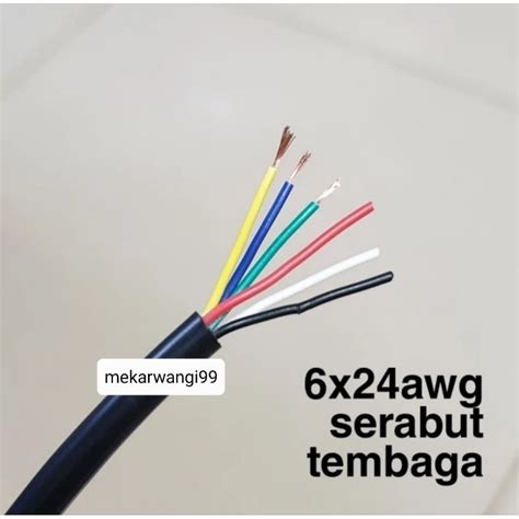 Jual Kabel Awg Isi 6 Jalur Meteran Awg 24 X 6 Jalur Shopee Indonesia