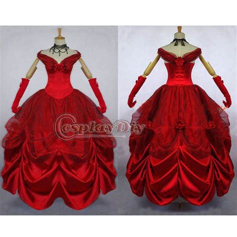 New Arrival Deep V Red Belle Princess Dress Costume For Christmas For