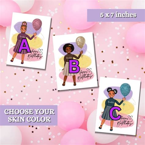 Happy Birthday Little Black Girl Greeting Cards African American ...