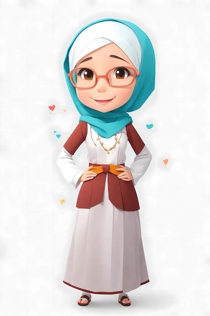 Premium AI Image | Authoritful Muslim Teacher in Cartoon