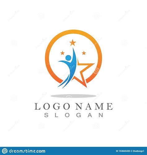 Star Logo Success People Template Vector Icon Illustration Design