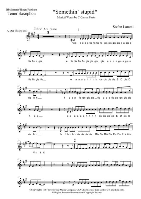 Somethin Stupid Arr Stefan Lamml By Frank Sinatra Sheet Music For