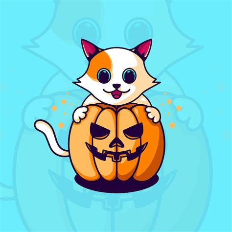 Premium Vector Halloween Cat Character