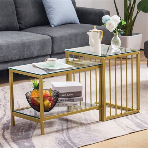 Mercer41 Darda Modern Glass Nesting Tables Reviews Wayfair