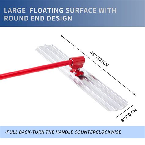 RUPERTOOL 48 X 8 Bull Float Aluminum Magnesium Alloy Concrete Float