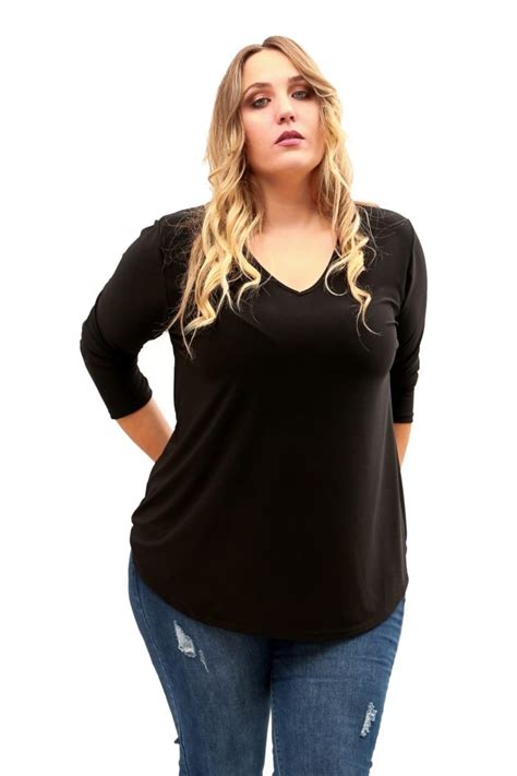 Top Armony Negro Manga Corazón XL Tallas Grandes