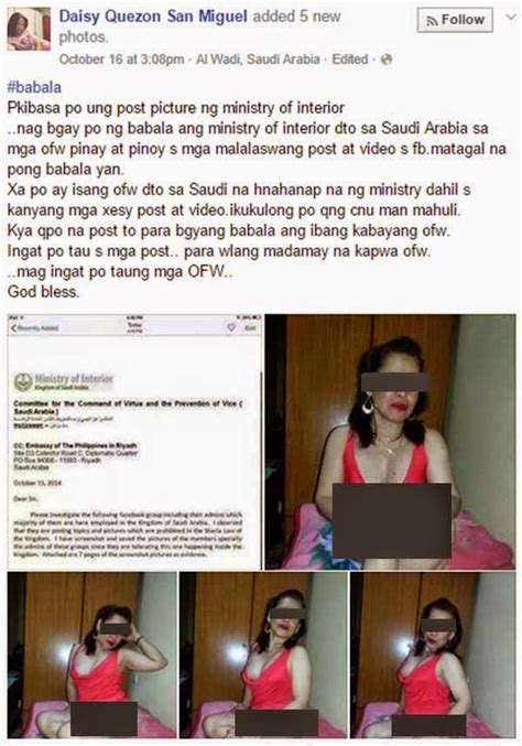 Think The Brighter Side Of Life Pinay Ofw Was In Trouble In Saudi After Posting Sexy Photos