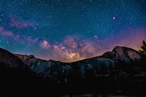 Royalty-Free photo: Starry night and mountain | PickPik