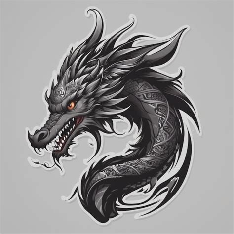 Premium Vector | Dragon tattoo cartoon vector background