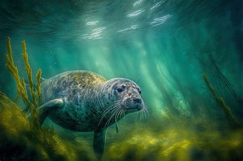 Premium AI Image | Picture of a seal underwater in the wild