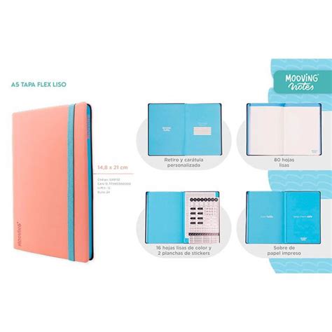 Cuaderno Mooving L Nea Notes Color A T Flex Cosido Liso H