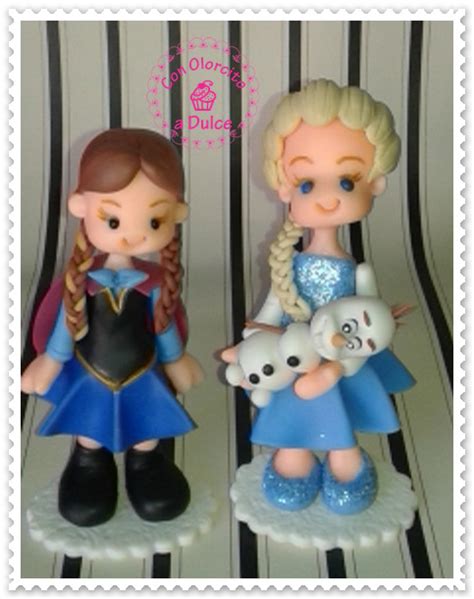 Ana de Frozen adorno de torta en porcelana fría Con Olorcito a Dulce