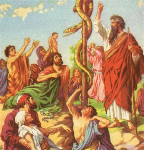 Moses Horned Worshipper Of Snakes Bible Drawing Moses Serpent