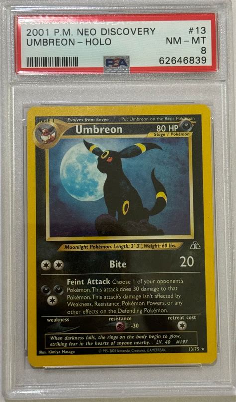 Umbreon HOLO - Neo discovery (2001) - PSA 8 – Trading Card Games