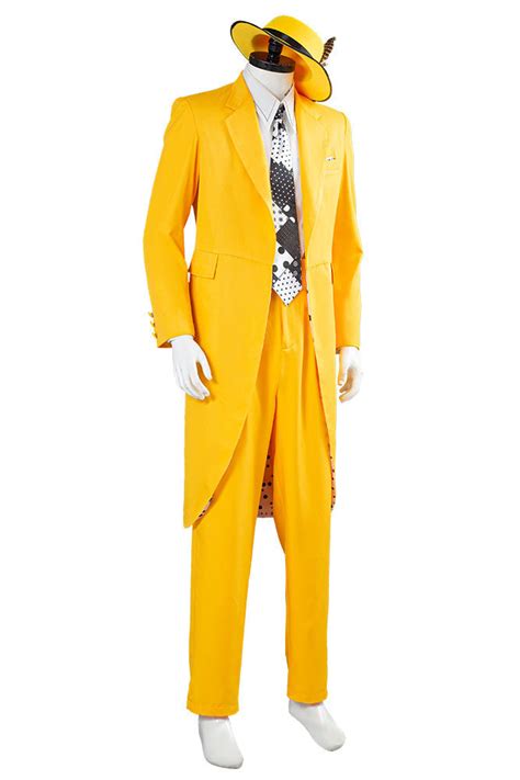 The Mask Jim Carrey Yellow Suit Cosplay Costume Nalagila