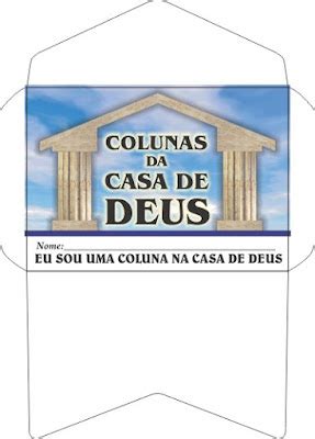 FOLHETOS IGREJA DA GRAÇA Envelope Colunas da Casa de Deus