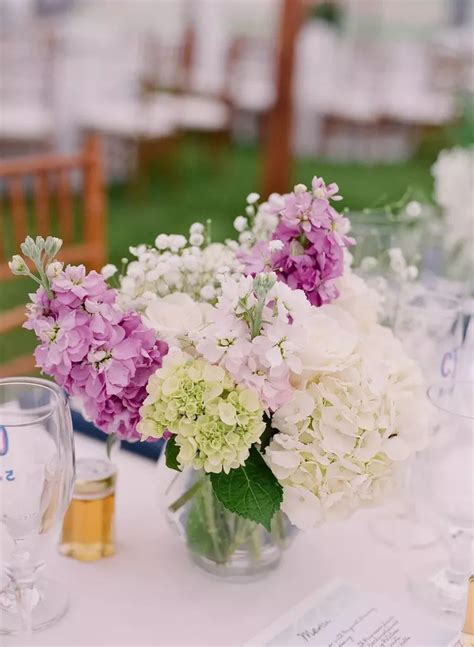 Tall Purple Hydrangea Centerpieces