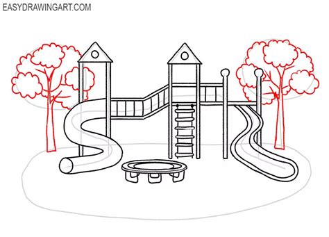 How to Draw a Playground - Easy Drawing Art