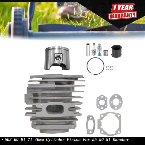 For Husqvarna 50 51 55 Chainsaw 46mm Cylinder Piston Kit 503 60 91 71 W Gasket Ebay