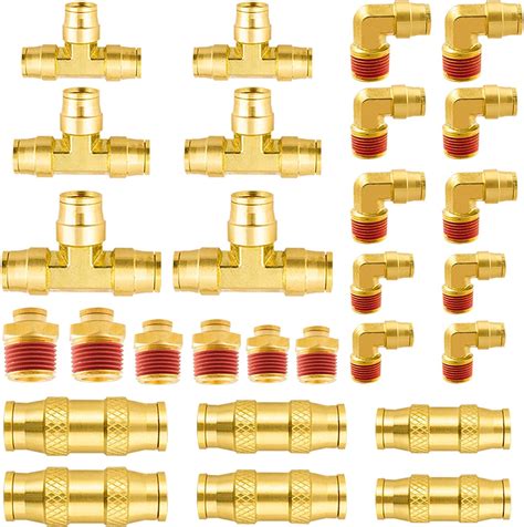 Buy DOT Air Brake Line Fittings Assortment 33Pcs Brass DOT Air