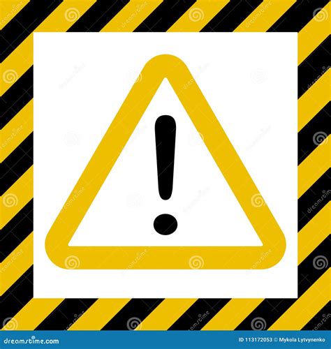 Hazard Symbol Sign Exclamation Mark Warn Caution Construction Vector Striped Background