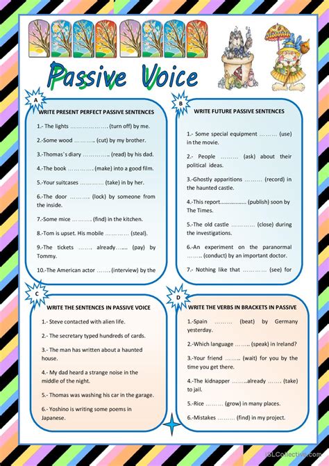 Using The Passive Voice English Esl Worksheets For Distance Learnin