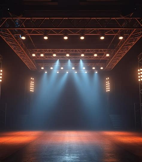 Premium Ai Image Stage With Spotlight Empty Stage With Lighting