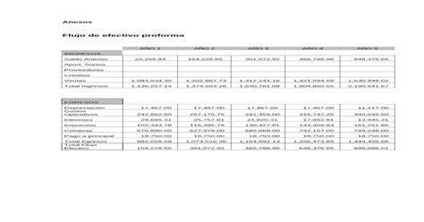 Flujo De Efectivo Proformatesis Uson Mx Digital Tesis Docs Anexo