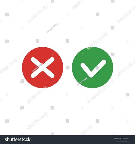 Check Mark Wrong Mark Icons Stock Vector Royalty Free 2202926711