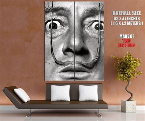 Salvador Dali Moustache Portrait Art Huge Giant Print Poster