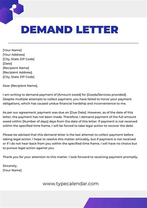 Free Printable Demand Letter Templates Word PDF Money 47 OFF