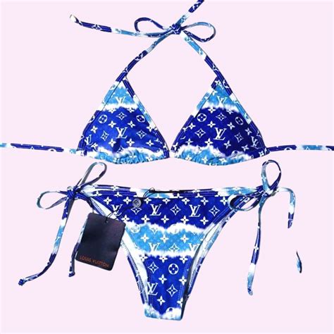 Halter Bikini Set Tie Dye Louis Vuitton Bikini Beach Babe Bikini