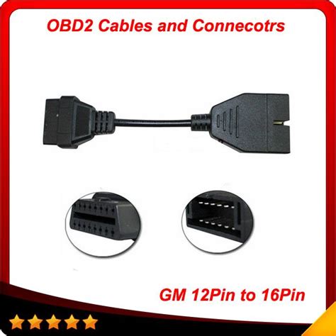 For GM Daewoo 12 Pin Male To OBD OBD2 OBDII DLC 16 Pin Female Car