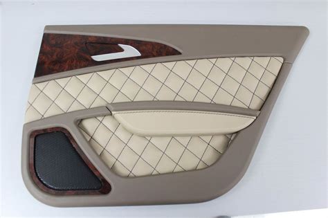 Custom Car Door Panels with Leather and Wood Trims