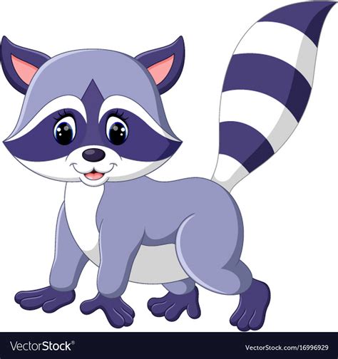 Cute Raccoon Cartoon Royalty Free Vector Image