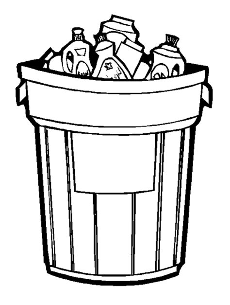 Free Garbage Can Clipart Black And White, Download Free Garbage Can ...