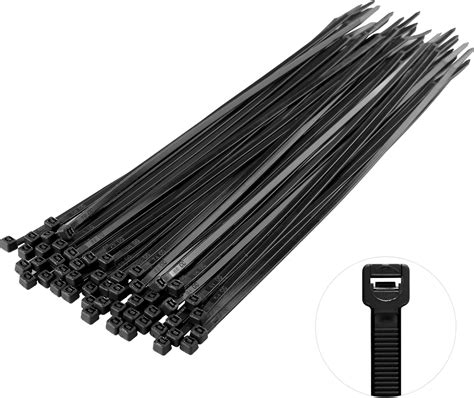 Mekeet Cable Ties Black 100 Pack Tie Wraps 250mm X 36mm Strong Nylon