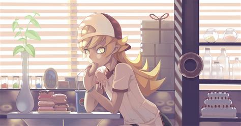 Oshino Shinobu Nisemonogatari Bakemonogatari Doughnut Store Pixiv