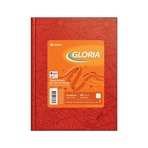 CUADERNO GLORIA RAYADO TAPA DURA ARAÑA ROJO Nº1 42 HOJAS X UN ART