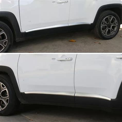 Jogo Aplique Frisos Saia Lateral Cromado Inox Jeep Renegade