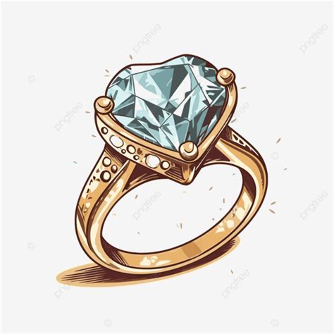 Engagement Ring Vector Sticker Clipart Illustration Of An Antique Blue