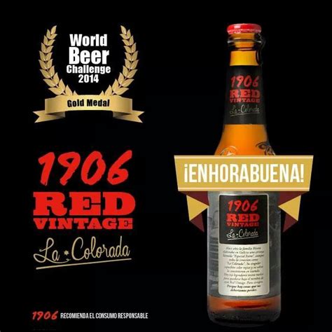 1906 Red Vintage La Colorada 8 Alc Galardonada Con La Medalla De