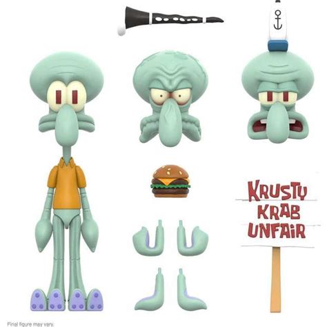 Super7 Spongebob Squarepants Ultimates Squidward Tentacles 7 Inch Action Figure • Price