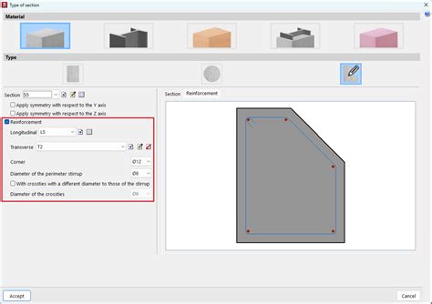 Generic section and material columns - CYPE