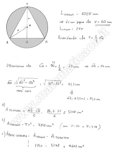 Esercizio Triangolo Equilatero Inscritto In Circonferenza