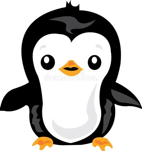 Desenhos Animados Bonitos Do Pinguim No Estilo Liso Ilustra O Do Vetor