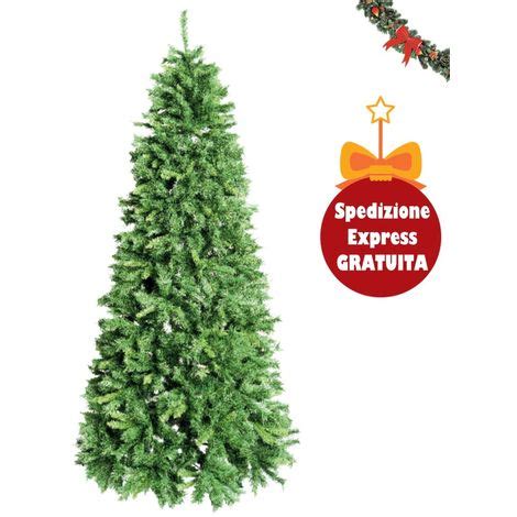 Albero Di Natale Artificiale Royal Slim Verde Folto Compatto In Pvc